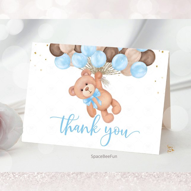 Teddy Bear Baby Shower We can barely wait  Thank You Card (Teddy Bear Baby Shower Thank You Card, We Can Barely Wait Thank You, Baby Shower Thank You Card, Bea)