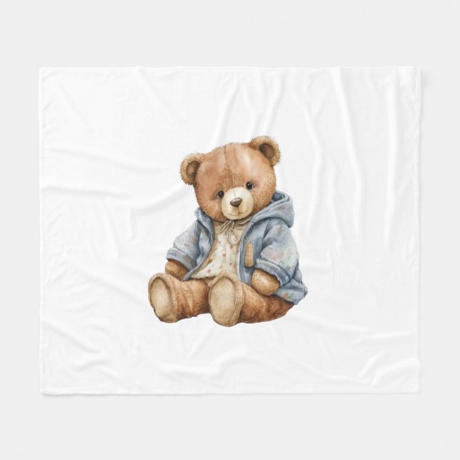 Teddy Bear Baby Shower We Can Bearly Wait  Fleece Blanket (Front (Horizontal))