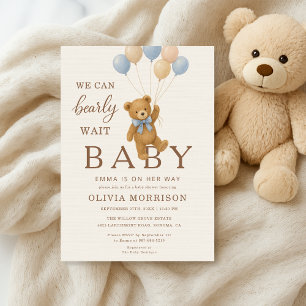 Teddy Bear Baby Shower We Can Bearly Wait Invitation