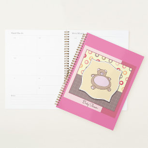 Teddy Bear Baby Shower with Retro Circles Planner