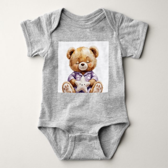 Teddy bear baby suite  baby bodysuit (Front)