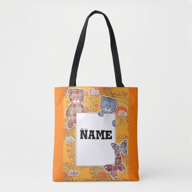 Teddy bear, baby tote bag (Front)