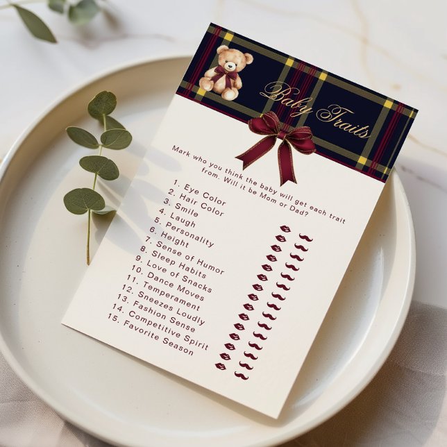 Teddy Bear Baby Traits Baby Shower game (Creator Uploaded)