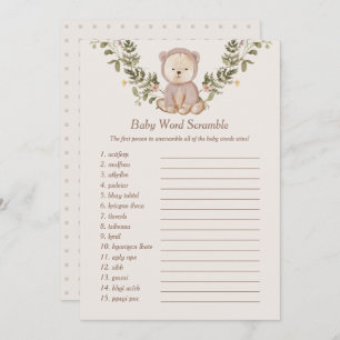 Teddy Bear Baby Word Scramble Game Template