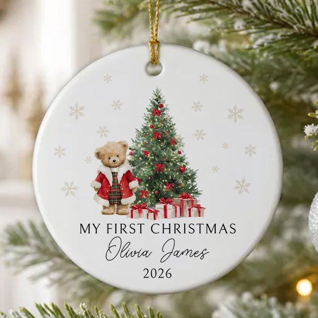 Teddy Bear Baby's First Christmas Ceramic Tree Decoration (Creator Uploaded)