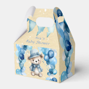 Teddy Bear Balloon Arch Boy Baby Shower Favour Box