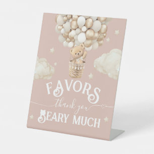 Teddy Bear Balloon Baby Shower favours Pedestal Sign
