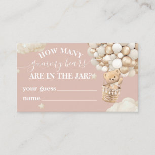 Teddy Bear Balloon Baby Shower guess game Enclosure Card