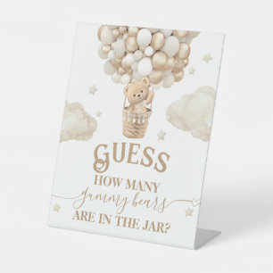 Teddy Bear Balloon Baby Shower guess game Pedestal Sign