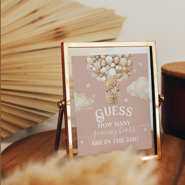 Teddy Bear Balloon Baby Shower guess game Poster (Creator Uploaded)