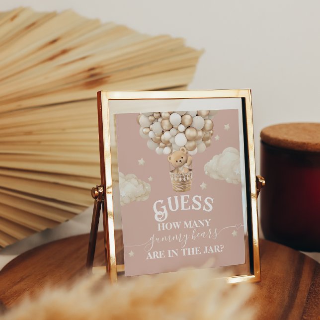 Teddy Bear Balloon Baby Shower guess game Poster (Creator Uploaded)