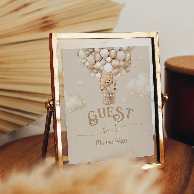 Teddy Bear Balloon Baby Shower guest book (Creator Uploaded)