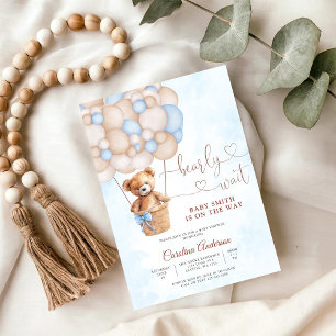 Teddy Bear Balloon Baby Shower Invitation