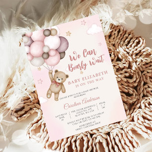 Teddy Bear Balloon Baby Shower Invitation