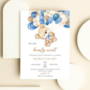 Teddy Bear Balloon Baby Shower Invitation