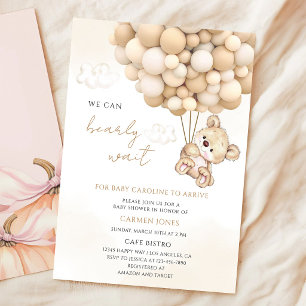 Teddy Bear Balloon Baby Shower Invitation