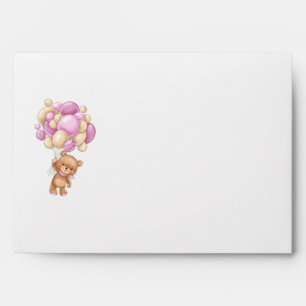 Teddy Bear Balloon Baby Shower Invitations Envelo Envelope