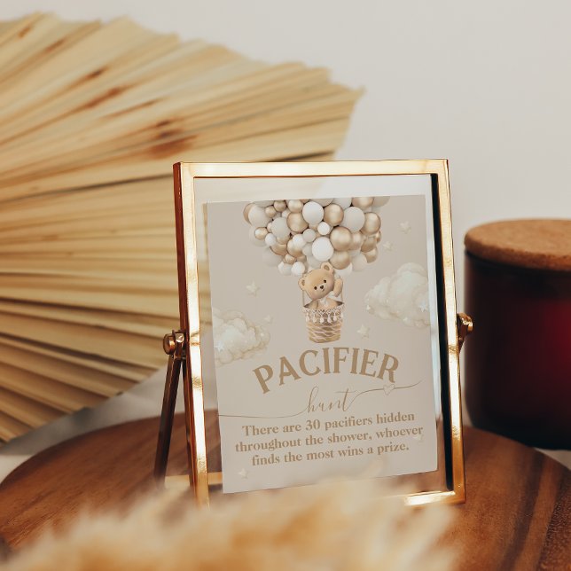 Teddy Bear Balloon Baby Shower Pacifier Hunt Poster (Creator Uploaded)