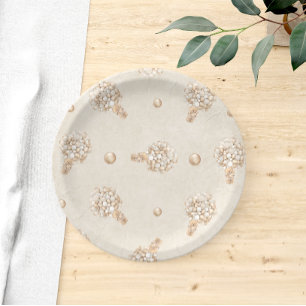 Teddy Bear Balloon Baby Shower Paper Plate