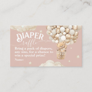 Teddy Bear Balloon Bearly Wait Baby Shower diaper Enclosure Card