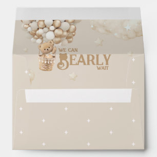 Teddy Bear Balloon Bearly Wait Baby Shower Envelope