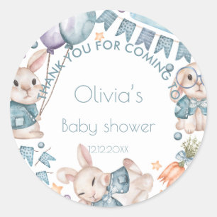 Teddy Bear Balloon Bearly Wait Baby Shower Favor Classic Round Sticker