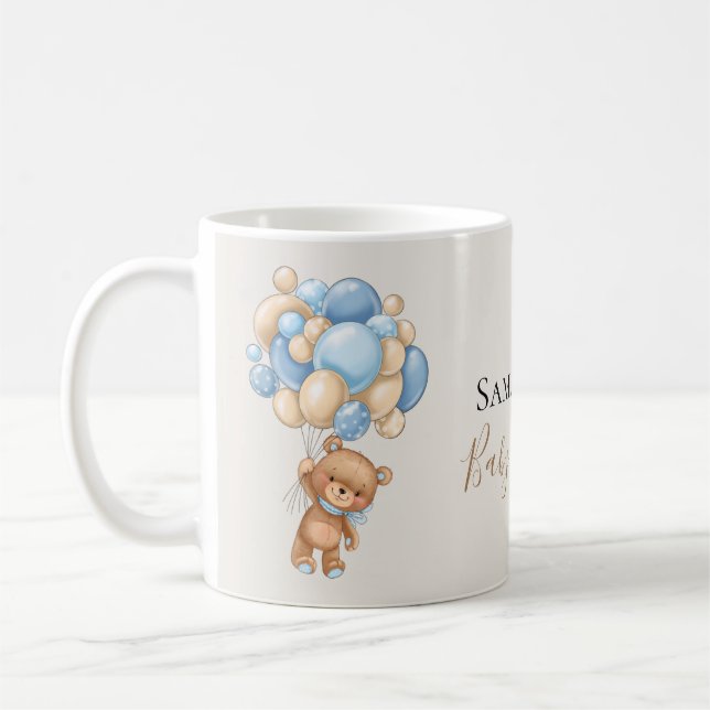 Teddy Bear Balloon Brown Coffee Mug (Left)