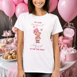 Teddy Bear Balloon Butterfly Girl Baby Mum to Be  T-Shirt
