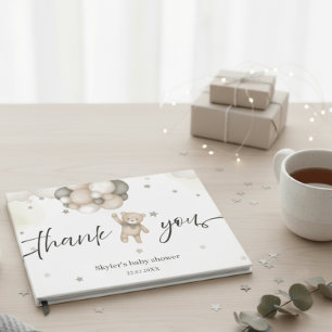 Teddy Bear Balloon Foil Baby Shower Guest Book