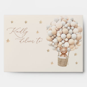 Teddy Bear Balloon Neutral Bearly Wait Baby Shower Envelope