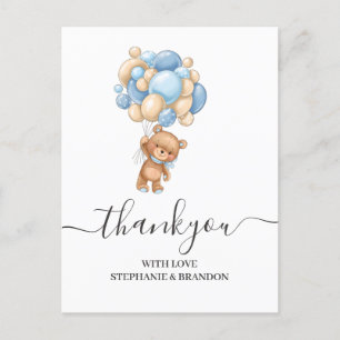 Teddy Bear Balloon Thank You Card