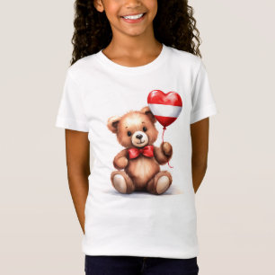 teddy bear & balloon with the Austrian flag. T-Shirt