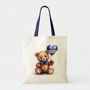 teddy bear & balloon with the Cape Verde flag. Tote Bag