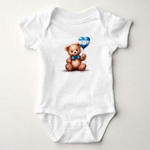 teddy bear & balloon with the Honduran flag. Baby Bodysuit