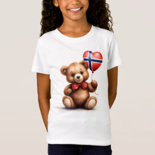 teddy bear & balloon with the Norwegian flag. T-Shirt