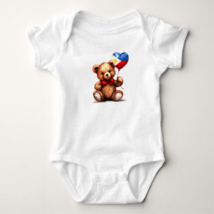 teddy bear & balloon with the Philippine flag. Baby Bodysuit
