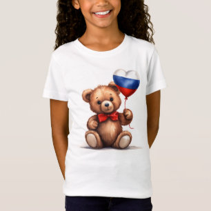 teddy bear & balloon with the Russian flag. T-Shirt
