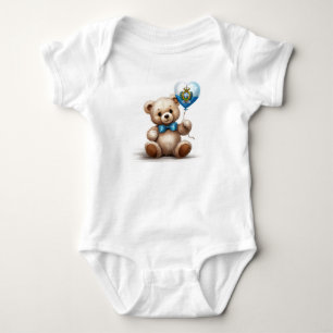 teddy bear & balloon with the San Marino flag. Baby Bodysuit