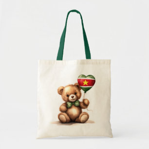 teddy bear & balloon with the Surinamese flag. Tote Bag