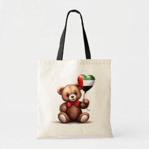 teddy bear & balloon with the UAE flag. Tote Bag