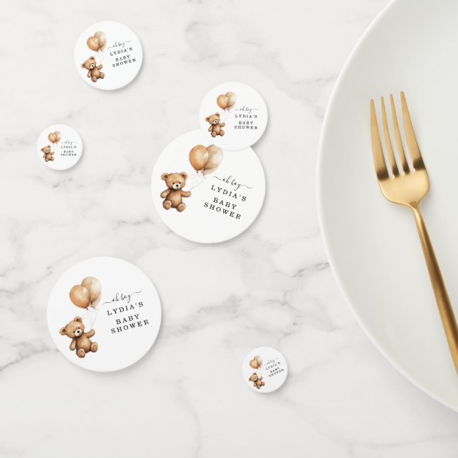 Teddy bear Balloons baby shower Gender neutral  Confetti (Group)