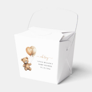 Teddy bear Balloons baby shower Gender neutral Favour Box
