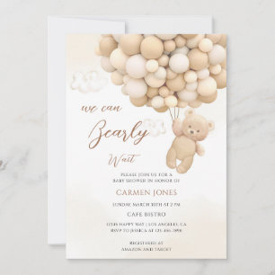 Teddy Bear Balloons Baby Shower Invitation