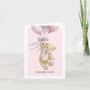 Teddy Bear Balloons Baby Shower Thank You Cards