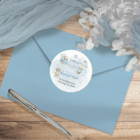 Teddy Bear Balloons Boy Baby Shower Return Address