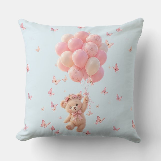 Teddy Bear Balloons Butterflies  Cushion (Front)