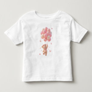 Teddy Bear Balloons Butterflies  Toddler T-Shirt