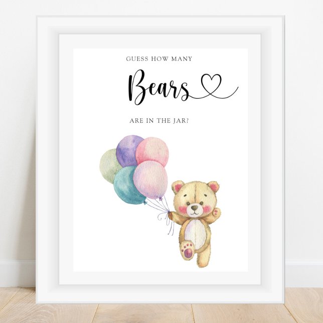 Teddy Bear balloons - guess how many bears Poster (Creator Uploaded)