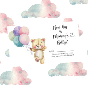 Teddy bear balloons - How big is mummy's belly Enclosure Card