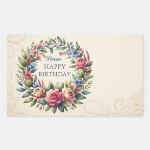 Teddy Bear Balloons Kids Photo Birthday Rectangular Sticker